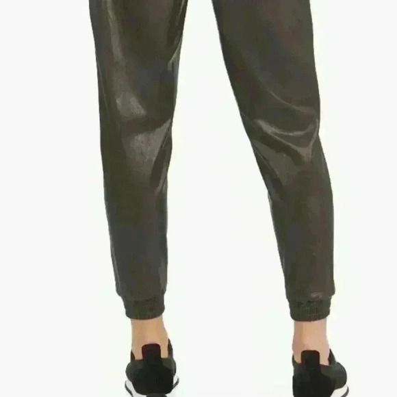 Spanx Faux Leather Jogger High Waisted Pull-On Black Pants - Picture 3 of 11